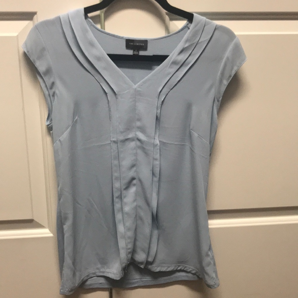 Baby blue short sleeve blouse